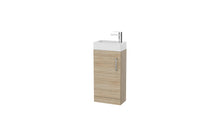 Load image into Gallery viewer, Corsica 400 x 200mm Shallow Cloakroom Floor Vanity Unit with Basin - Driftwood Somona Oak