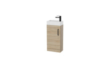 Load image into Gallery viewer, Corsica 400 x 200mm Shallow Cloakroom Floor Vanity Unit with Basin - Driftwood Somona Oak