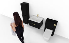 Load image into Gallery viewer, Corsica 300mm Wall Hung Bathroom Handless 1200mm Tall Boy - Matt Black