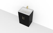 Load image into Gallery viewer, Corsica Plus - 600mm 2 Door Bathroom Floor Vanity Unit & Basin - Matt Black