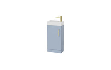 Load image into Gallery viewer, Corsica 400 x 200mm Shallow Cloakroom Floor Vanity Unit with Basin - Denim Blue