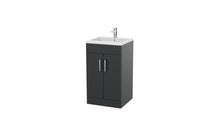 Load image into Gallery viewer, Corsica 500 x 400mm Shallow Floor Vanity Unit with Basin & Tap - Matt Graphite Grey