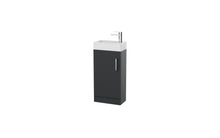 Load image into Gallery viewer, Corsica 400 x 200mm Shallow Cloakroom Floor Vanity Unit with Basin & Tap - Matt Graphite Grey