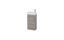 Load image into Gallery viewer, Corsica 400 x 200mm Shallow Cloakroom Floor Vanity Unit with Basin & Tap - Silver Oak