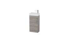 Load image into Gallery viewer, Corsica 400 x 200mm Shallow Cloakroom Floor Vanity Unit with Basin - Silver Oak