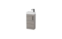 Load image into Gallery viewer, Corsica 400 x 200mm Shallow Cloakroom Floor Vanity Unit with Basin - Silver Oak