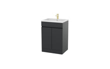 Load image into Gallery viewer, Corsica Plus - 600mm 2 Door Bathroom Floor Vanity Unit & Basin - Matt Grey