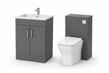 Load image into Gallery viewer, Corsica Plus - 600mm/ 500mm WC Complete Set 2 Door Bathroom Floor Vanity Unit & Basin - Dust Grey