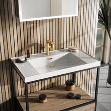 Load image into Gallery viewer, BOHO 800mm Bathroom Floor Standing Black Frame with Drawer Box & Basin - Rustic Oak