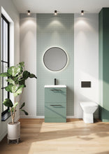 Load image into Gallery viewer, Muro Plus 500 Floorstanding 2 Drawer Shallow (355mm) Floor Vanity Unit with Basin - Green