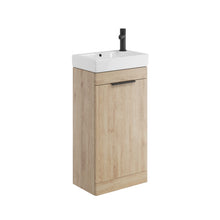 Load image into Gallery viewer, Esme 450 Cloakroom Unit 450 x 260mm Cloakroom Floor Vanity Unit with Basin - Davos Oak