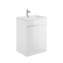 Load image into Gallery viewer, Waterguard 600mm Bathroom Vanity Unit & Basin - White Gloss 100% Waterproof