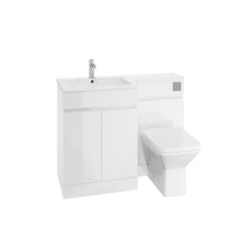 Load image into Gallery viewer, Waterguard 1100mm L Shape Combination Furniture Pack Bathroom Unit & Basin - White Gloss (Left or Right Handed) 100% Waterproof