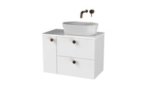 Load image into Gallery viewer, Haro 700mm LHD Wall Hung 2 Drawer 1 Door Bathroom Vanity Unit - Gloss White