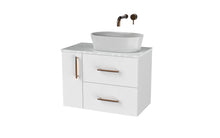Load image into Gallery viewer, Haro 700mm LHD Wall Hung 2 Drawer 1 Door Bathroom Vanity Unit - Gloss White