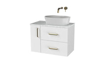 Load image into Gallery viewer, Haro 700mm LHD Wall Hung 2 Drawer 1 Door Bathroom Vanity Unit - Gloss White