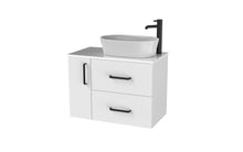 Load image into Gallery viewer, Haro 700mm LHD Wall Hung 2 Drawer 1 Door Bathroom Vanity Unit - Gloss White