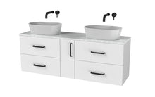 Load image into Gallery viewer, Haro 1400mm Wall Hung 4 Drawer Middle 1 Door Bathroom Vanity Unit - Gloss White