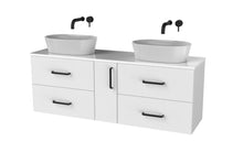 Load image into Gallery viewer, Haro 1400mm Wall Hung 4 Drawer Middle 1 Door Bathroom Vanity Unit - Gloss White