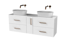 Load image into Gallery viewer, Haro 1400mm Wall Hung 4 Drawer Middle 1 Door Bathroom Vanity Unit - Gloss White