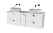 Load image into Gallery viewer, Haro 1400mm Wall Hung 4 Drawer Middle 1 Door Bathroom Vanity Unit - Gloss White