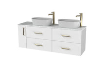 Load image into Gallery viewer, Haro 1400mm LHD Wall Hung 4 Drawer 1 Door Bathroom Vanity Unit - Gloss White