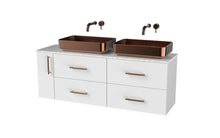 Load image into Gallery viewer, Haro 1400mm LHD Wall Hung 4 Drawer 1 Door Bathroom Vanity Unit - Gloss White