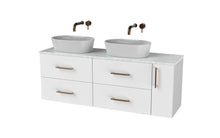 Load image into Gallery viewer, Haro 1400mm RHD Wall Hung 4 Drawer 1 Door Bathroom Vanity Unit - Gloss White