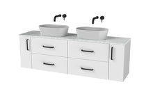 Load image into Gallery viewer, Haro 1600mm Wall Hung 4 Drawer 2 Door Bathroom Vanity Unit - Gloss White