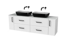 Load image into Gallery viewer, Haro 1600mm Wall Hung 4 Drawer 2 Door Bathroom Vanity Unit - Gloss White