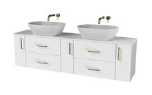 Load image into Gallery viewer, Haro 1800mm Wall Hung 4 Drawer 3 Door Bathroom Vanity Unit - Gloss White