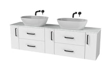 Load image into Gallery viewer, Haro 1800mm Wall Hung 4 Drawer 3 Door Bathroom Vanity Unit - Gloss White