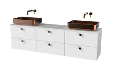 Load image into Gallery viewer, Haro 1800mm Wall Hung 6 Drawer Bathroom Vanity Unit - Gloss White