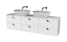 Load image into Gallery viewer, Haro 1800mm Wall Hung 6 Drawer Bathroom Vanity Unit - Gloss White