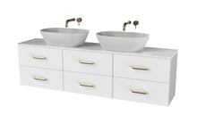 Load image into Gallery viewer, Haro 1800mm Wall Hung 6 Drawer Bathroom Vanity Unit - Gloss White