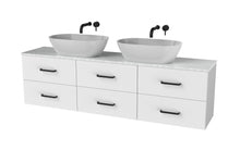 Load image into Gallery viewer, Haro 1800mm Wall Hung 6 Drawer Bathroom Vanity Unit - Gloss White