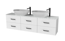 Load image into Gallery viewer, Haro 1800mm Wall Hung 6 Drawer Bathroom Vanity Unit - Gloss White