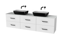 Load image into Gallery viewer, Haro 1800mm Wall Hung 6 Drawer Bathroom Vanity Unit - Gloss White