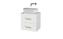 Load image into Gallery viewer, Haro 500mm Wall Hung 2 Drawer Bathroom Vanity Unit with White Counter Top - Gloss White