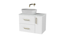 Load image into Gallery viewer, Haro 700mm RHD Wall Hung 2 Drawer 1 Door Bathroom Vanity Unit - Gloss White