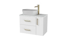 Load image into Gallery viewer, Haro 700mm RHD Wall Hung 2 Drawer 1 Door Bathroom Vanity Unit - Gloss White