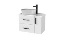 Load image into Gallery viewer, Haro 700mm RHD Wall Hung 2 Drawer 1 Door Bathroom Vanity Unit - Gloss White