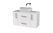 Load image into Gallery viewer, Haro 900mm Wall Hung 1 Drawer 2 Door Bathroom Vanity Unit - Gloss White