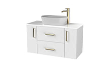 Load image into Gallery viewer, Haro 900mm Wall Hung 1 Drawer 2 Door Bathroom Vanity Unit - Gloss White