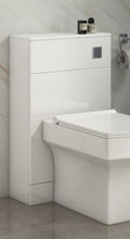 Load image into Gallery viewer, 600mm 2 Door Bathroom Complete Vanity Unit Set, Basin & 500mm WC Unit, WC, Tap - White Gloss/Chrome