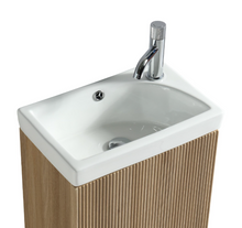 Load image into Gallery viewer, Mercede - Flute Cloakroom 450 x 230mm Fluted handle-less Bathroom Vanity - Coffee
