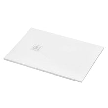 Load image into Gallery viewer, 1400 x 800mm Polymer Slate Effect 30mm Low Profile Shower Tray Level 3 Anti-Slip - White