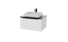 Load image into Gallery viewer, Vigo Fluted 600mm 1 Draw Wall Hung Bathroom Vanity Unit & Colour Countertop - Matt White