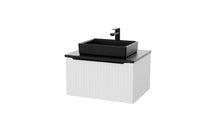 Load image into Gallery viewer, Vigo Fluted 600mm 1 Draw Wall Hung Bathroom Vanity Unit & Colour Countertop - Matt White