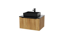 Load image into Gallery viewer, Vigo Fluted 600mm 1 Draw Wall Hung Bathroom Vanity Unit & Colour Countertop - Driftwood Oak